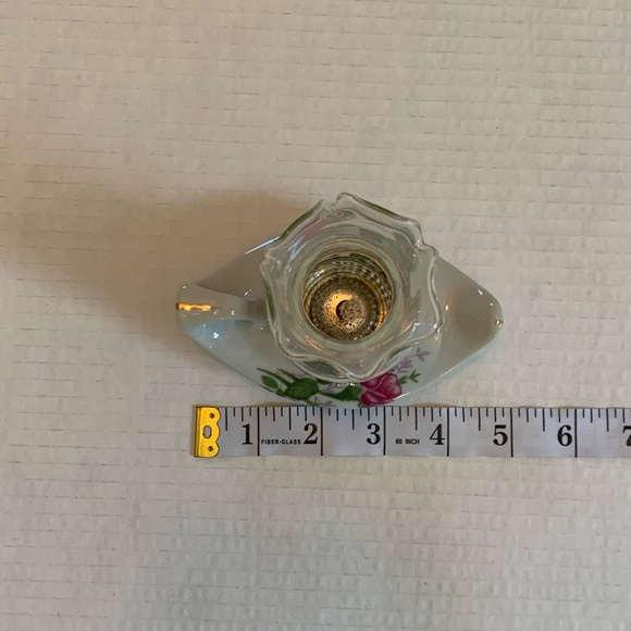 Vintage Miniature Porcelain Oil Lamp. Rose Flower Design. Knick Knack Decor - Picture 7 of 8